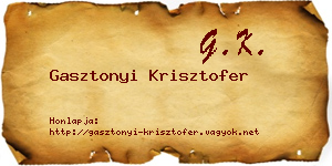 Gasztonyi Krisztofer névjegykártya